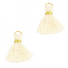 Quaste Ibiza Style 1.5cm Gold-off white